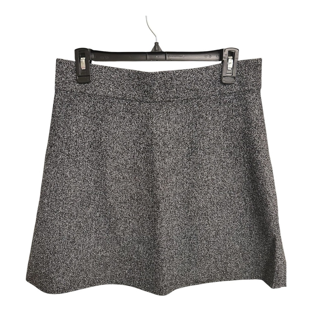 LOFT Women A-Line Pull On Black White Speckled Skirt Size Medium